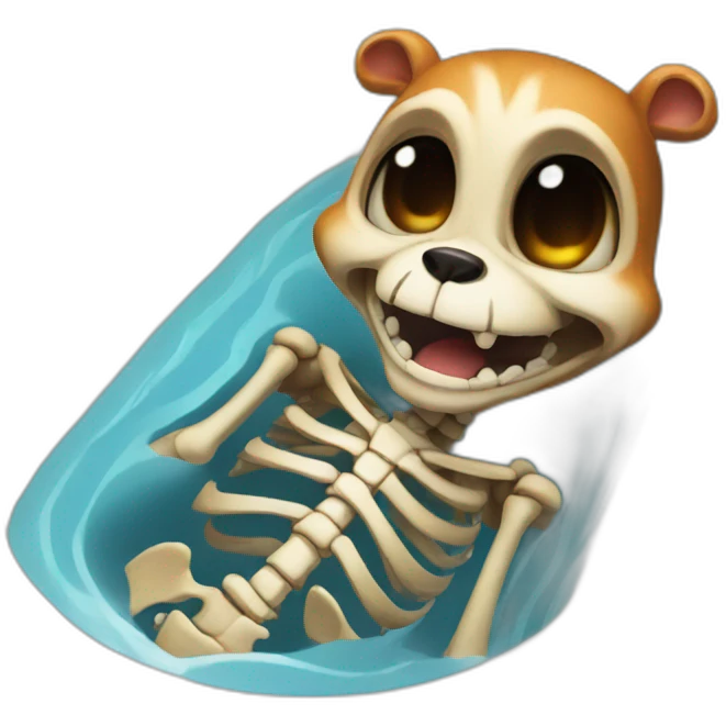 scary-skeleton-chipmunk-in-bathtub emoji