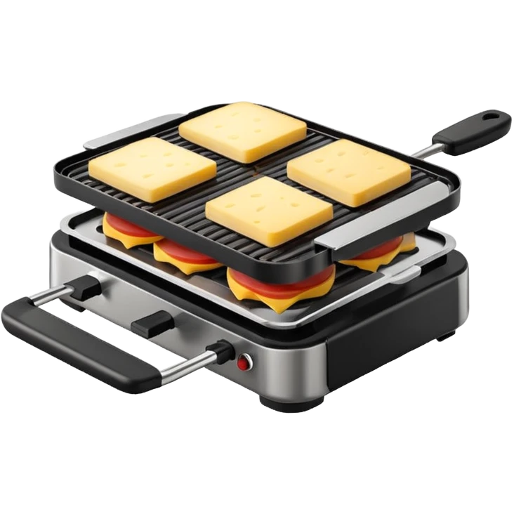minimalist raclette grill, isometric view, iOS Apple emoji style emoji