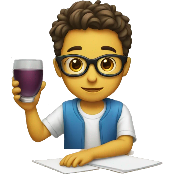 a kid picking up some glasses emoji