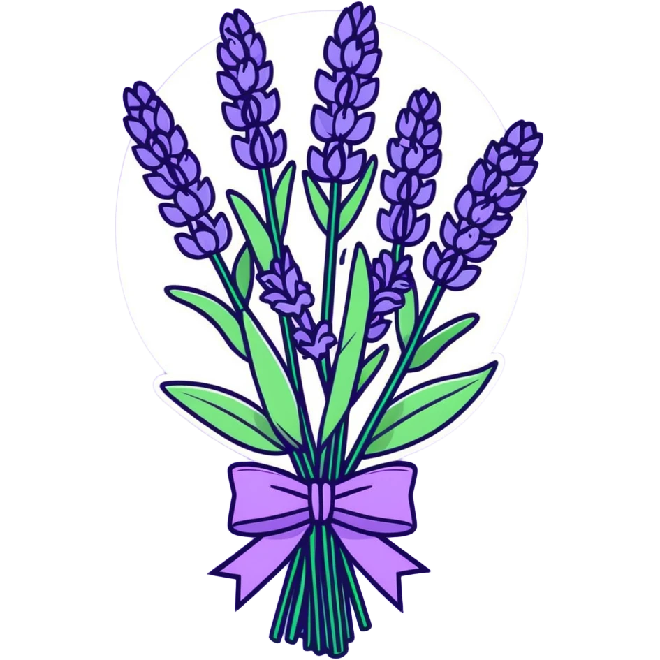 Hyper realistic Lavender bouquet emoji