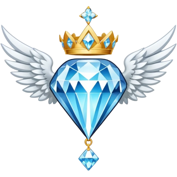 holy diamond emblem with white wings and diamond in the middle emoji