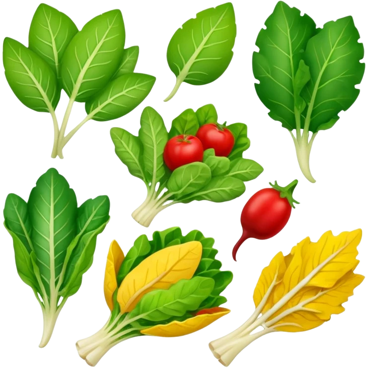different salad leaves different colors  emoji