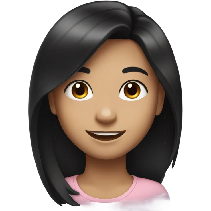 smiling girl with black hair emoji