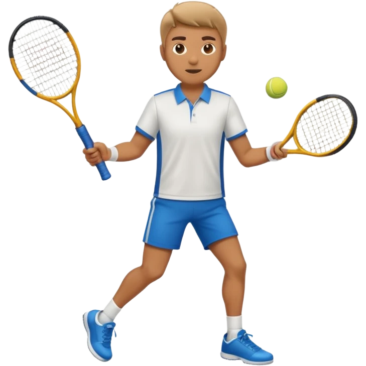 full body of a man playing tenis with sport shirt emoji