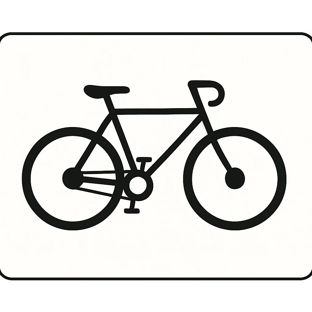 A bicycle with two wheels, handlebars, and a frame, shown from the side in a clean, minimalist design with essential details only emoji
