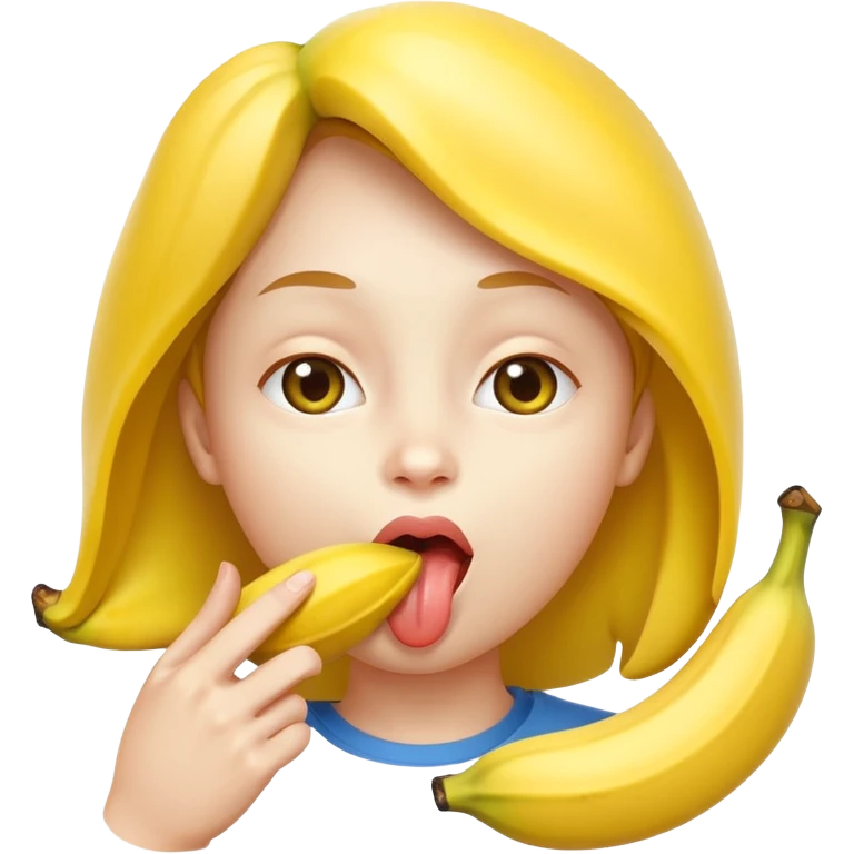 Sexy Frau leckt an Banane am Stück emoji