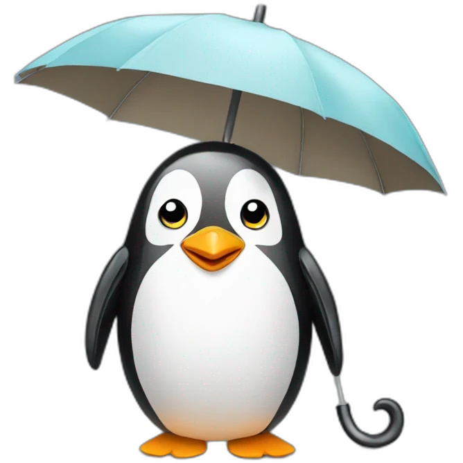 penguin with umbrella emoji
