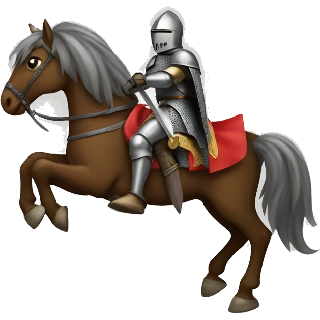 A knight on horseback holding a sword emoji