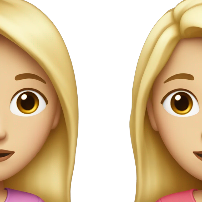 two girls kissing and one is blonde and one has brown hair emoji