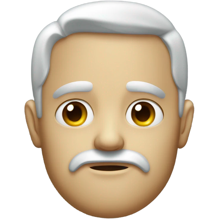 A piece of candy with a human face, really stern and serious looking emoji