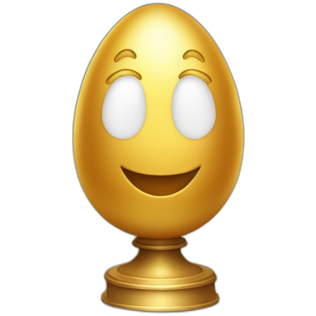 smiling golden egg on a pedestal emoji