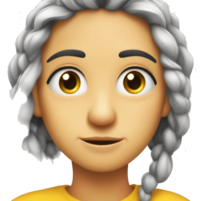 Emoji amarillo con cara sonrojada mirando hacia el lado con los ojos cerrados y una mano pasando detrás de su oreja emoji
