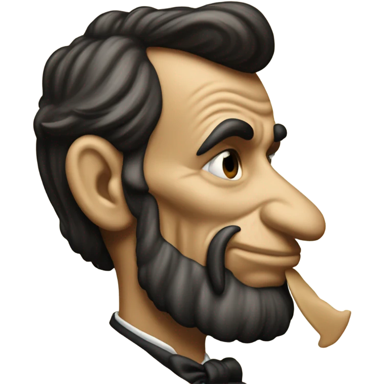 Abraham Lincoln smooching a T emoji