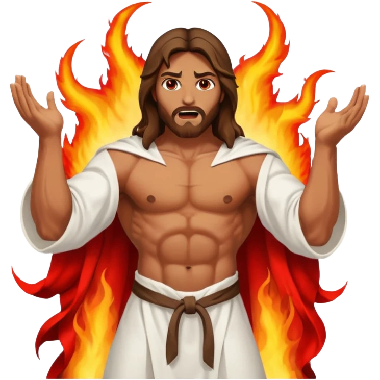 Jesus fighting against the devil emoji