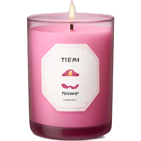 Aesthetic pink aroma candle in glass Packaging emoji