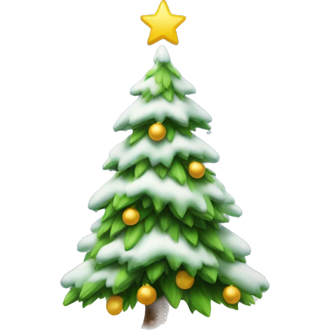 Christmas tree with snow on it emoji