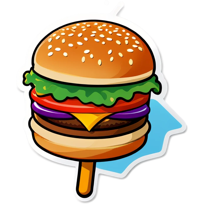 Burger with large stick emoji