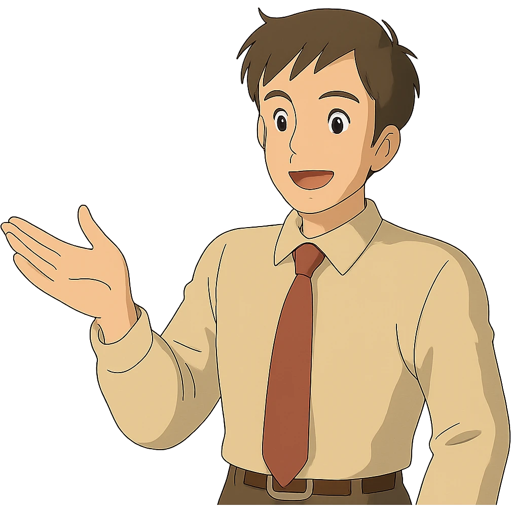 man gesturing in ghibli style emoji