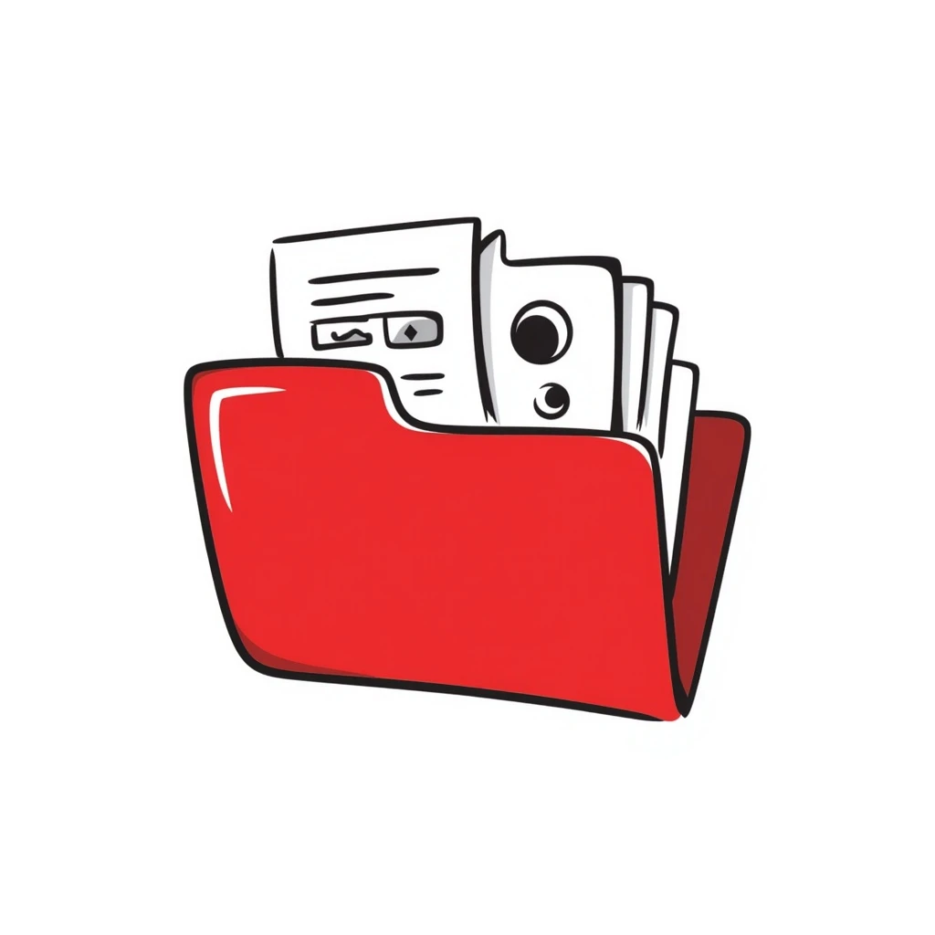 red folder, hand drawn doodle style emoji