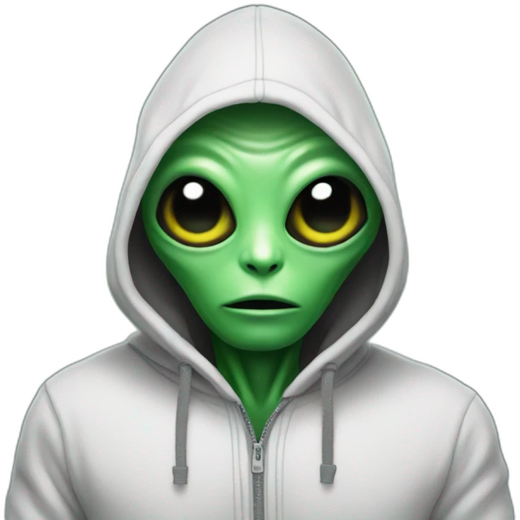Alien with a hoodie emoji