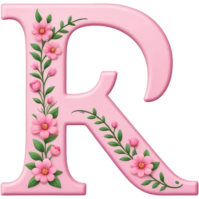 Pink romantic alphabet letter emoji
