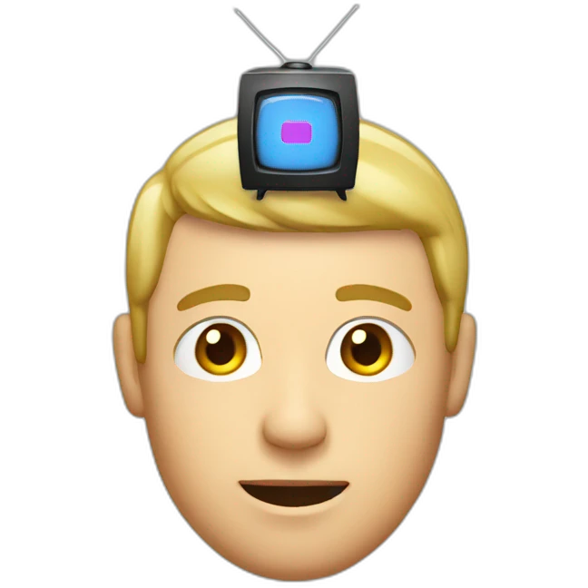 Guy with TV on his head emoji