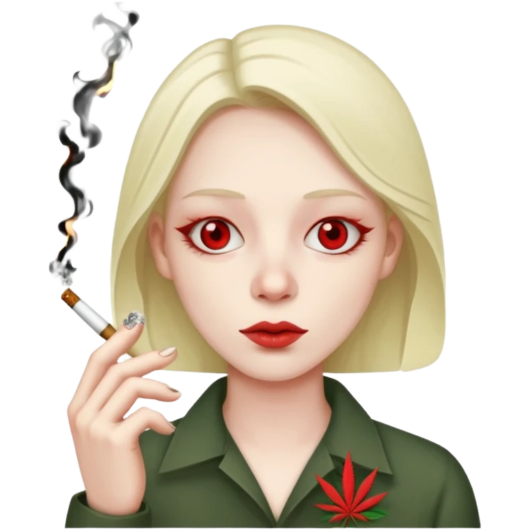 Low red eyes while smoking weed emoji