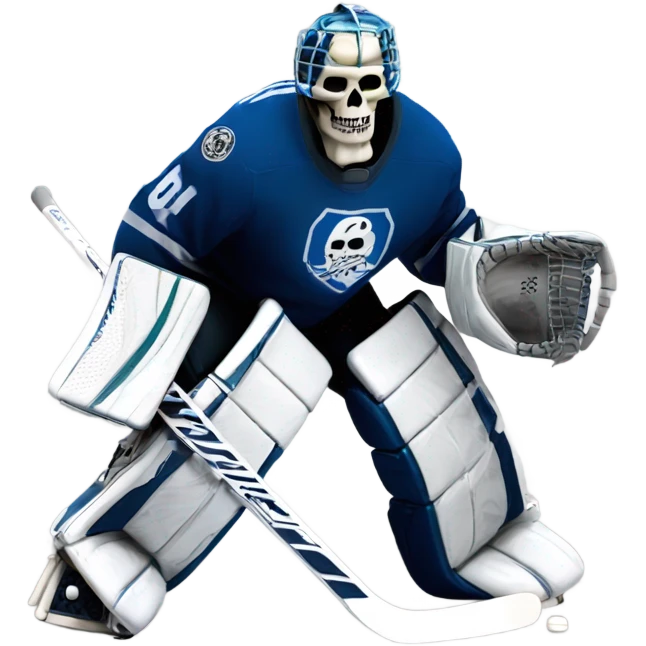 Skeleton hockey goalie mash-up emoji
