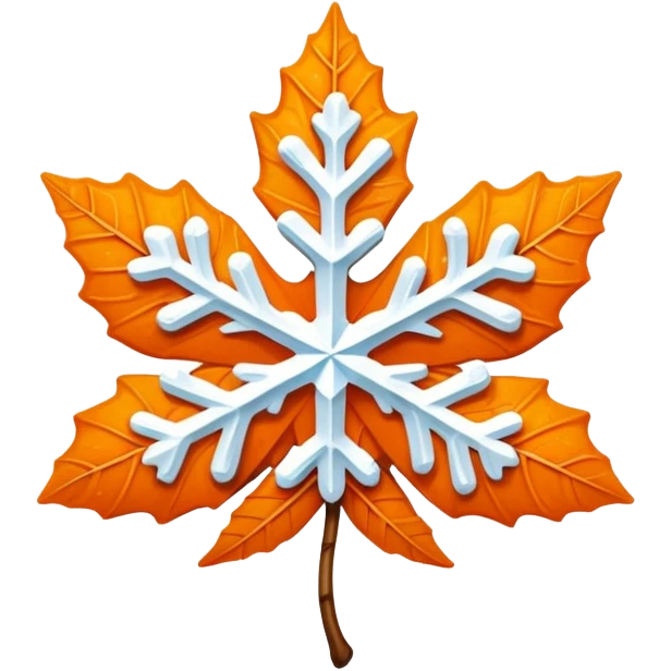  Orange leaf with a snowflake emoji
