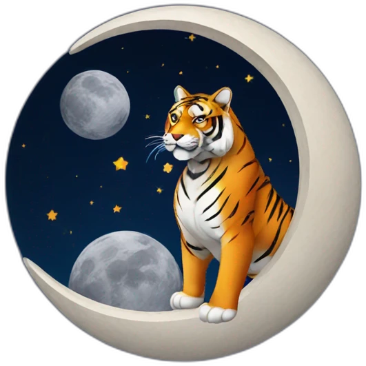 Tyson boxing with a tiger on the moon emoji