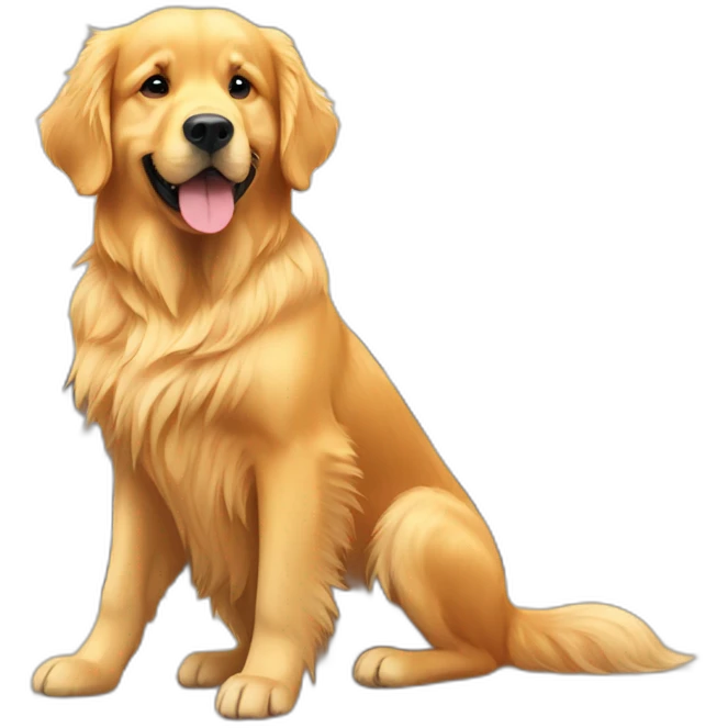 Golden retriever at a gym emoji