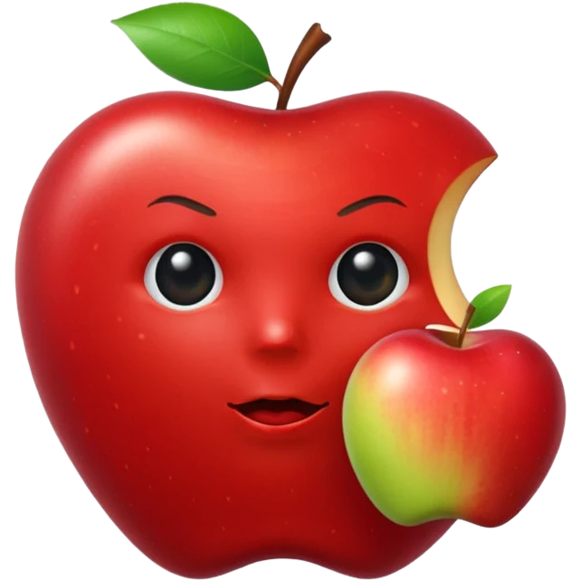 android eating apple emoji