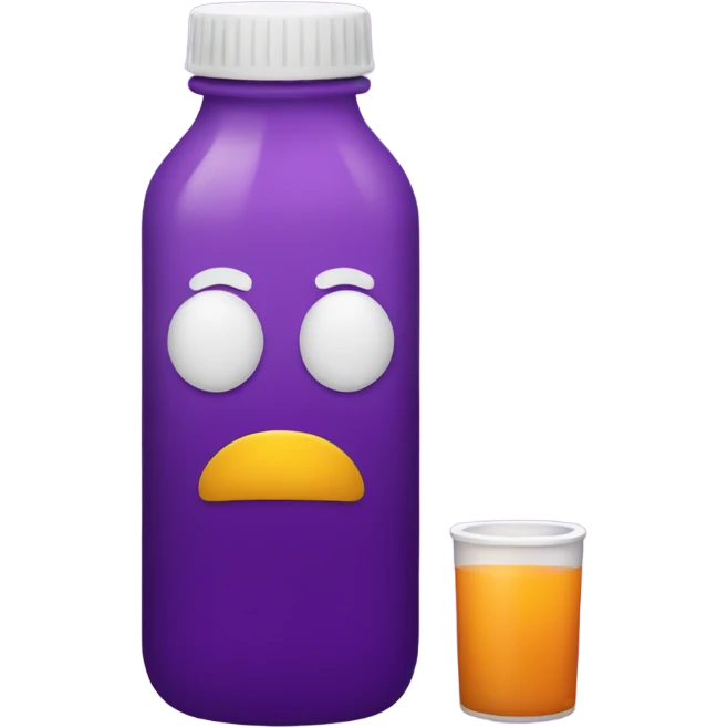 pill bottle drinking purple drink emoji
