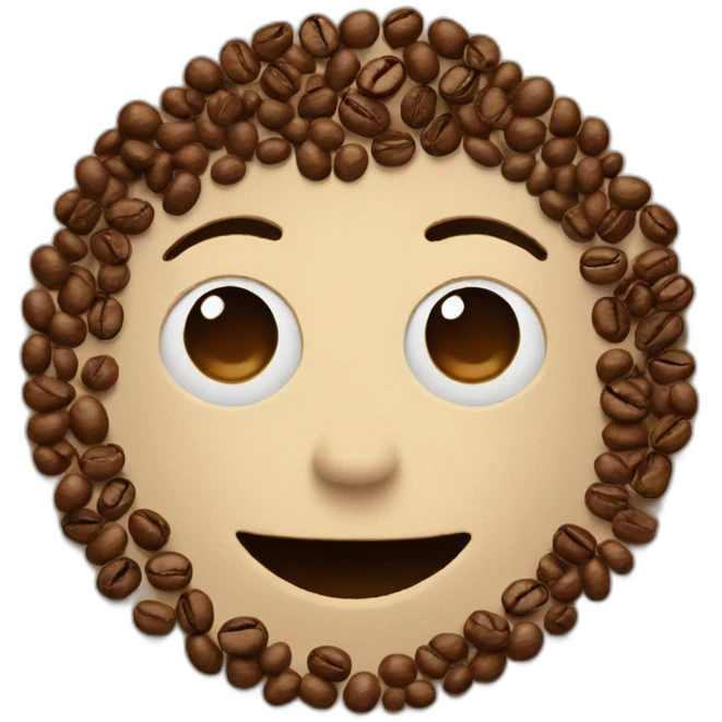 a person speaking made of coffee beans emoji