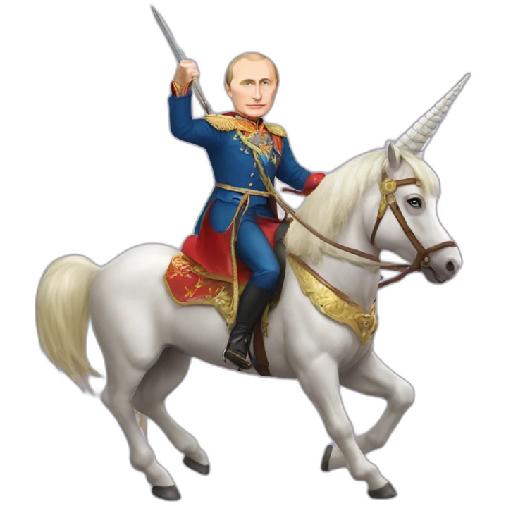 Vladimir putin riding a unicorn emoji