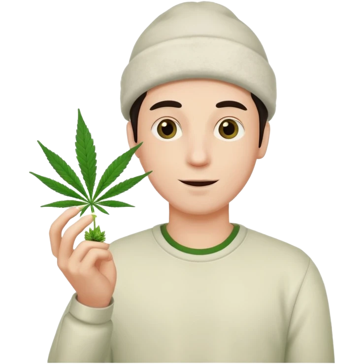 gang dealer white with cannabis on a hand emoji