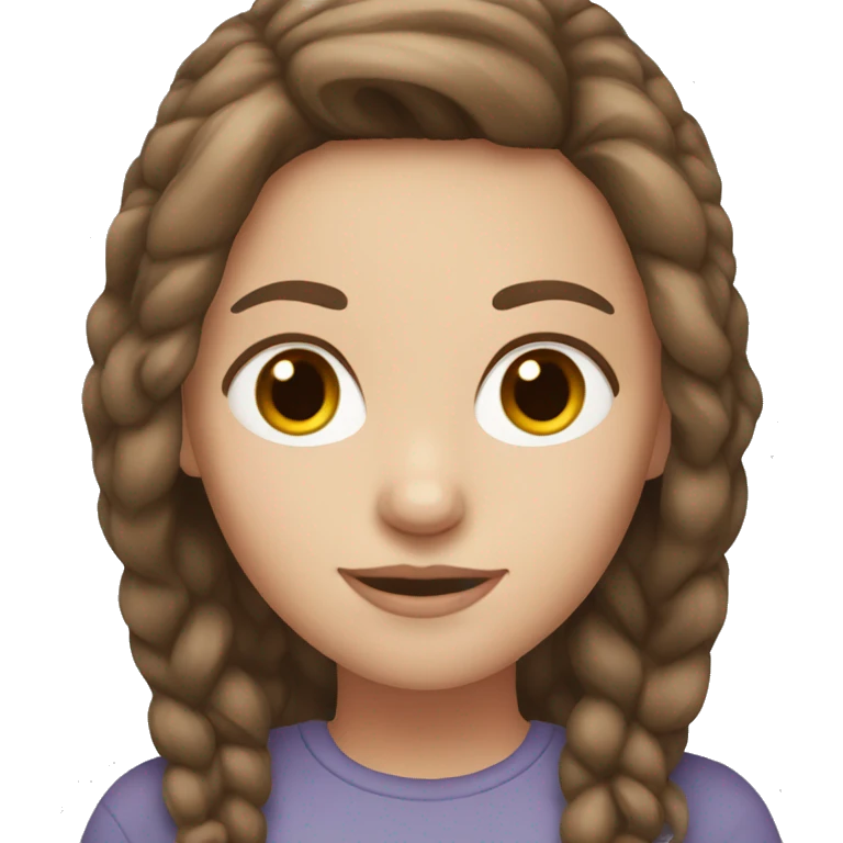 White girl with brown hair  emoji