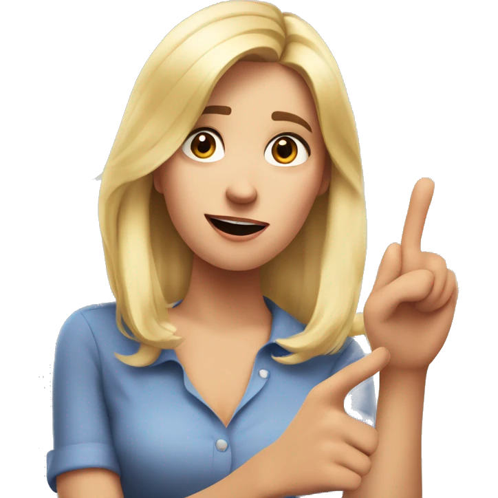 emoji pixar style very pretty blonde woman, saying no with her hands, realistic style emoji