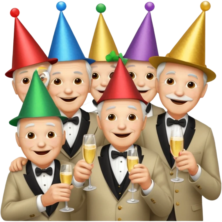 party hatted old men emoji