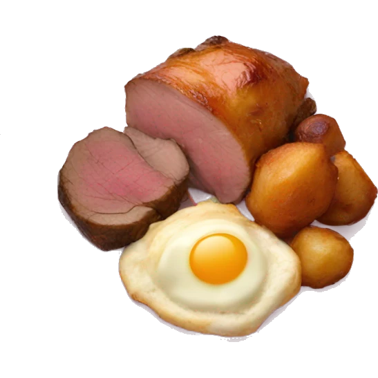 roast dinner on pink plate emoji