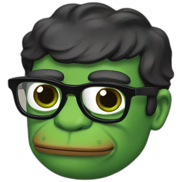 pepe frog black turtleneck glasses emoji