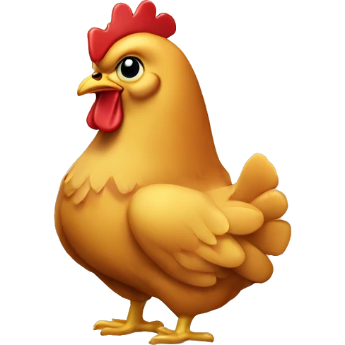 Chicken holding a nugget emoji
