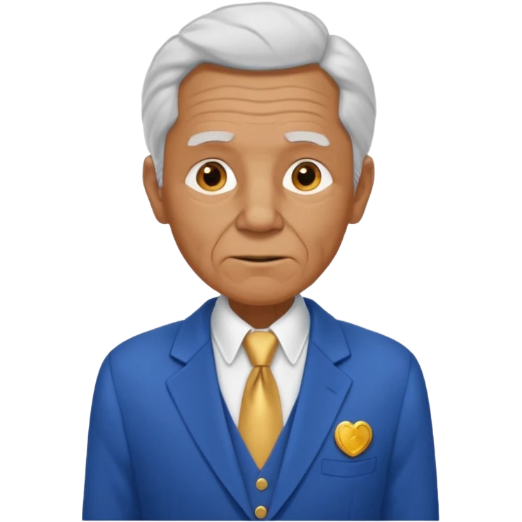 i need an image of a old man named clyde who provides basic credit reports. wears a blue blazer with gold button and open necked white shirt  emoji