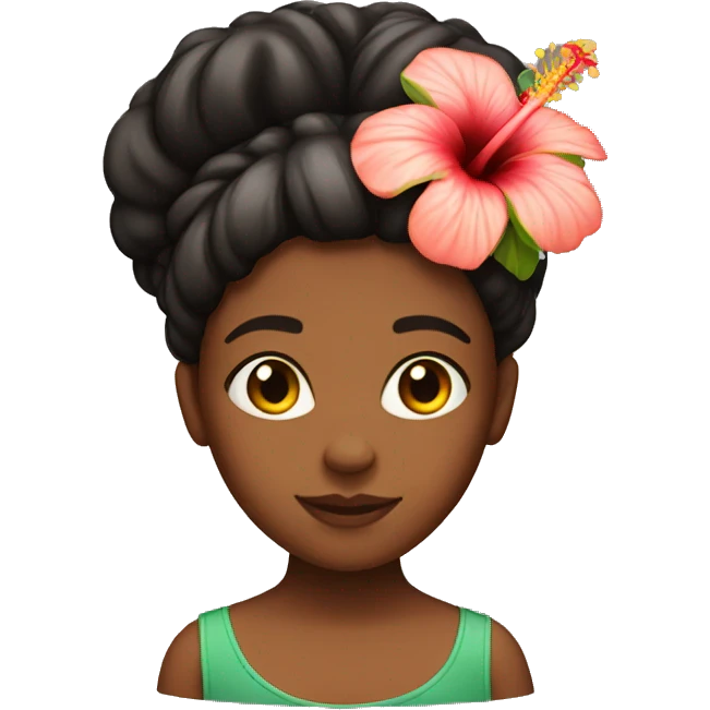 Girl with an hibiscus flower in her hair  emoji