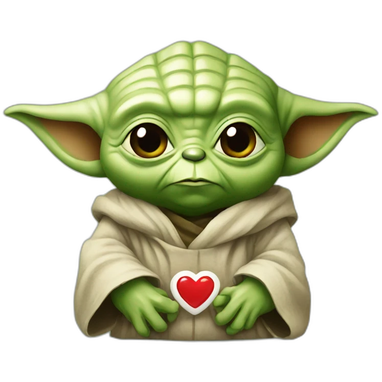 Yoda with a heart emoji