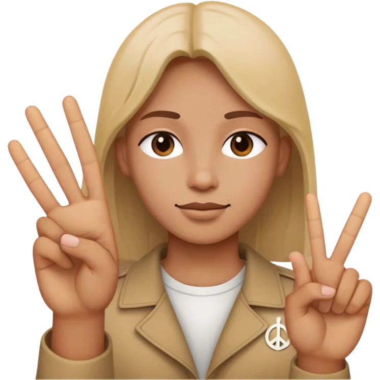 Straight face with peace sign  emoji