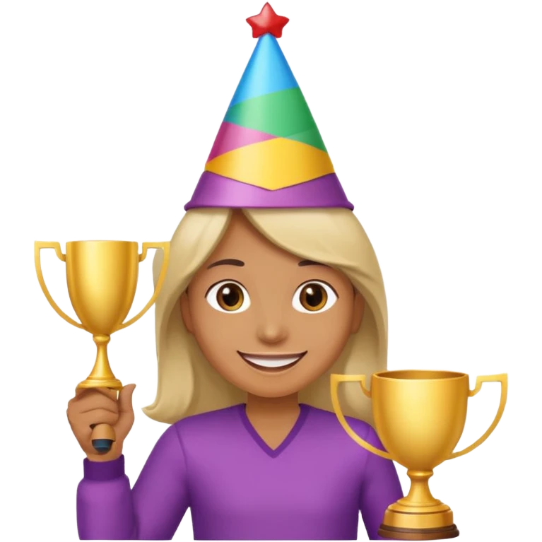 Create an emoji that reflects man/woman that is happy, and that asks a lot of questions and get rewarded as most active participant in a training emoji