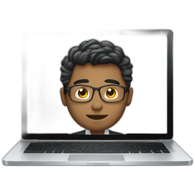 JOVEN EMPRESARIO CON UN PC emoji