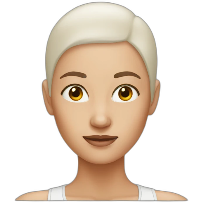 close up woman without hair emoji
