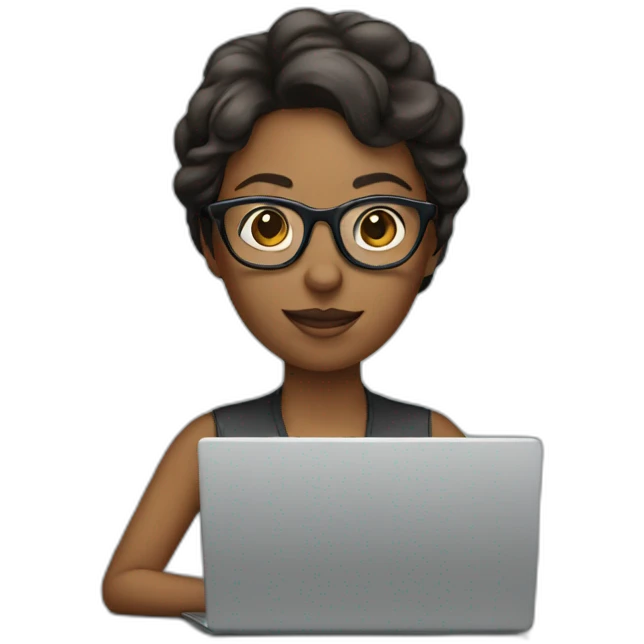 women with eyewear and laptop  emoji